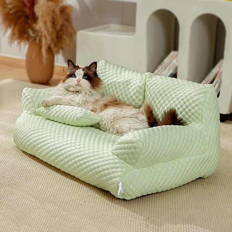 Pet Sofa Wholesale Four Seasons General Can Be Removed and Washed Cat Bed Dog Waterproof Breathable Ice Silk Supplies Cat Kennel