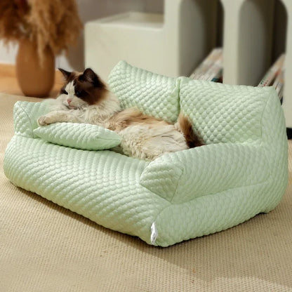 Pet Sofa Wholesale Four Seasons General Can Be Removed and Washed Cat Bed Dog Waterproof Breathable Ice Silk Supplies Cat Kennel