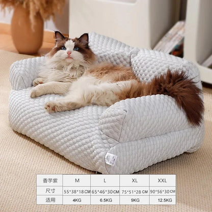 Pet Sofa Wholesale Four Seasons General Can Be Removed and Washed Cat Bed Dog Waterproof Breathable Ice Silk Supplies Cat Kennel