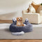 Dark Grey 70Cm round Plush Pet Dog Cat Bed with Cute Ears