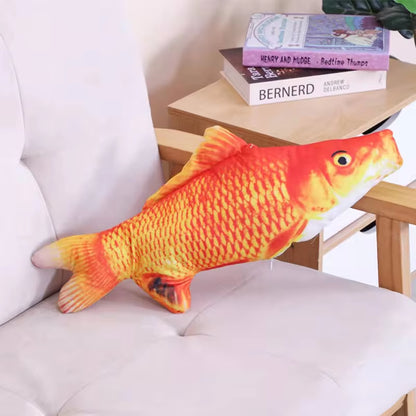 Pet Plush Cat Catnip Toy Teeth Teasing Cat Toy Simulated Fish Cat Fish Throw Pillow